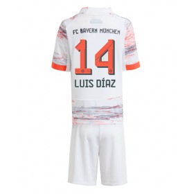 Dětské fotbalový komplet Bayern Munich Luis Diaz #14 Venkovní košile 2025-26 Krátkým Rukávem